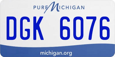 MI license plate DGK6076