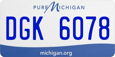 MI license plate DGK6078