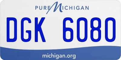 MI license plate DGK6080