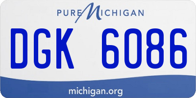 MI license plate DGK6086