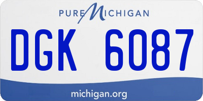MI license plate DGK6087