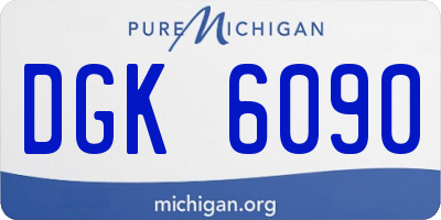 MI license plate DGK6090