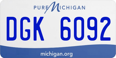 MI license plate DGK6092