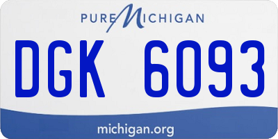 MI license plate DGK6093