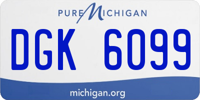 MI license plate DGK6099