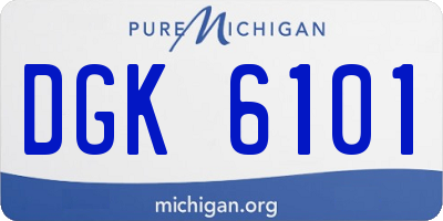 MI license plate DGK6101