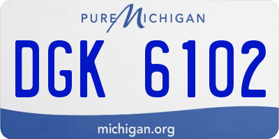 MI license plate DGK6102