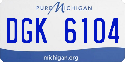 MI license plate DGK6104