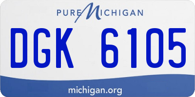 MI license plate DGK6105