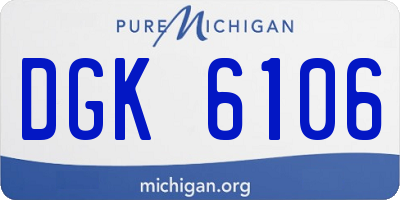 MI license plate DGK6106
