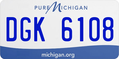 MI license plate DGK6108