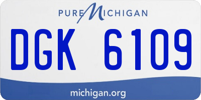 MI license plate DGK6109