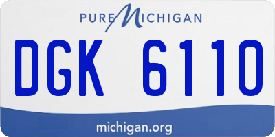 MI license plate DGK6110