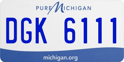 MI license plate DGK6111