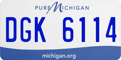 MI license plate DGK6114