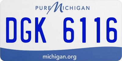 MI license plate DGK6116