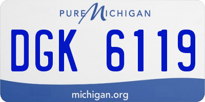 MI license plate DGK6119