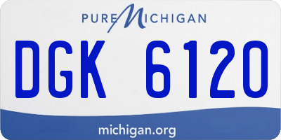 MI license plate DGK6120