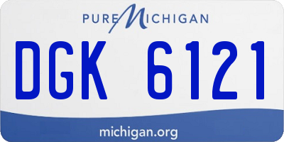MI license plate DGK6121