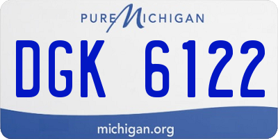 MI license plate DGK6122