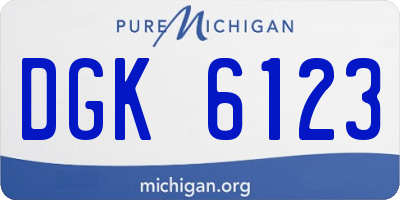 MI license plate DGK6123