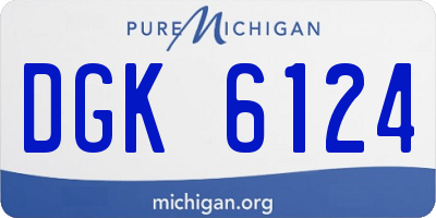 MI license plate DGK6124