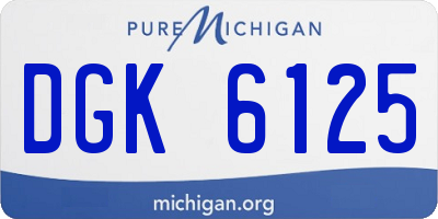 MI license plate DGK6125