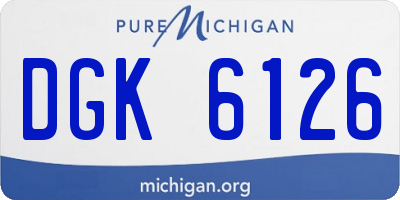 MI license plate DGK6126