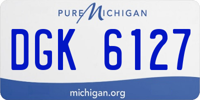 MI license plate DGK6127
