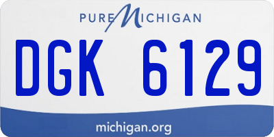 MI license plate DGK6129