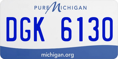 MI license plate DGK6130
