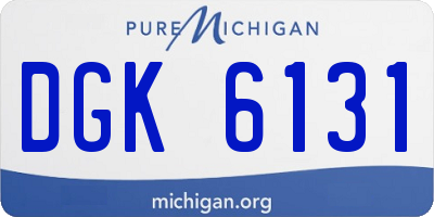 MI license plate DGK6131