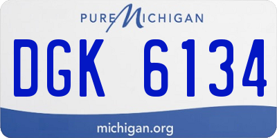 MI license plate DGK6134