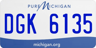 MI license plate DGK6135