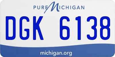 MI license plate DGK6138