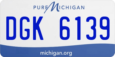 MI license plate DGK6139