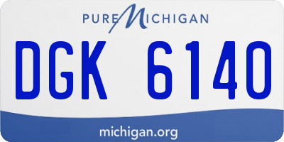 MI license plate DGK6140