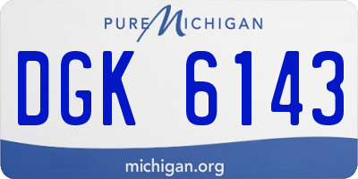 MI license plate DGK6143