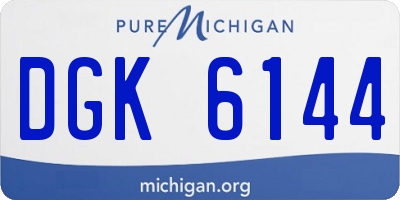 MI license plate DGK6144
