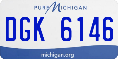 MI license plate DGK6146