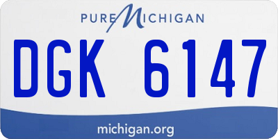MI license plate DGK6147