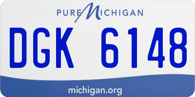 MI license plate DGK6148