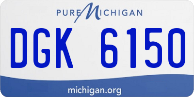 MI license plate DGK6150