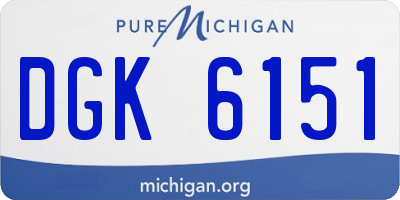 MI license plate DGK6151