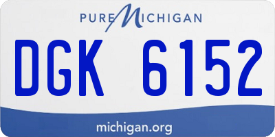 MI license plate DGK6152