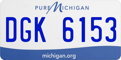 MI license plate DGK6153