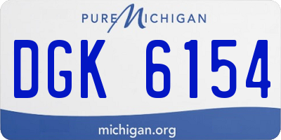 MI license plate DGK6154