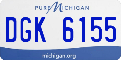 MI license plate DGK6155