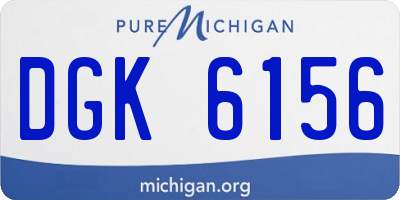 MI license plate DGK6156