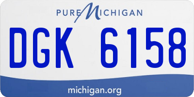 MI license plate DGK6158